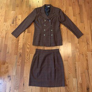 Alyn Paige Brown Plaid Suit / Skirt Combo 9/10